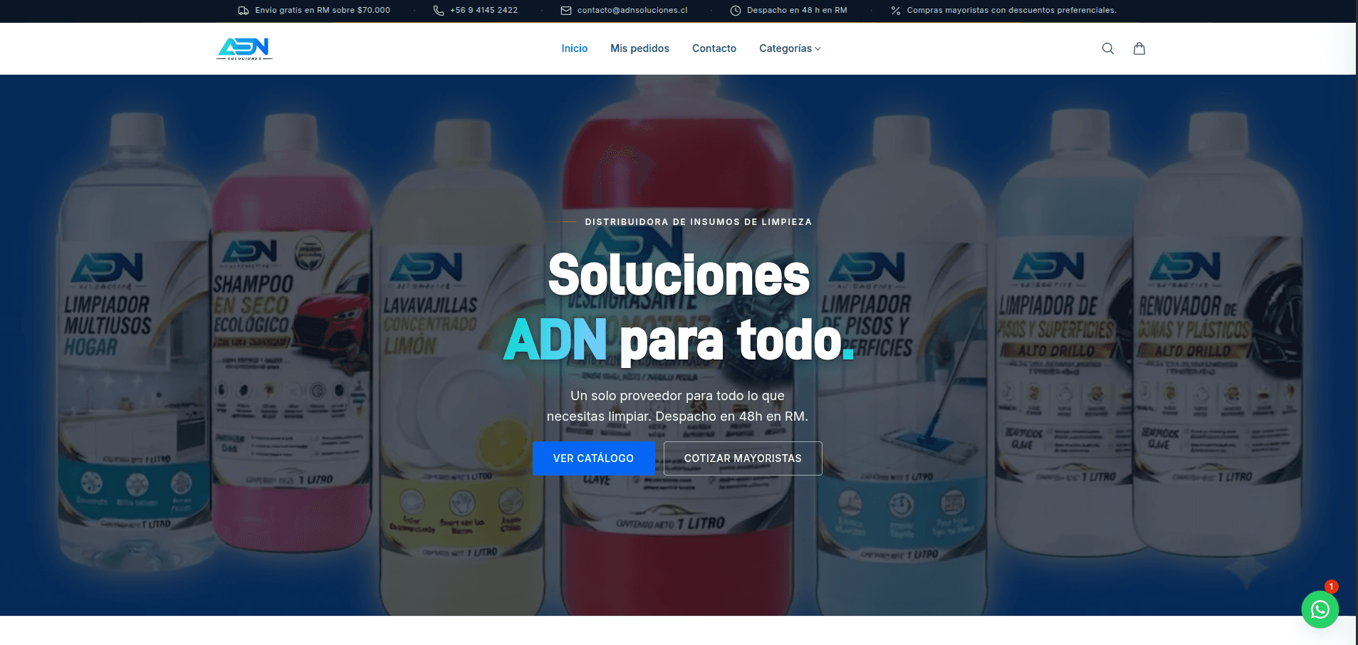 Captura del sitio ADN Soluciones