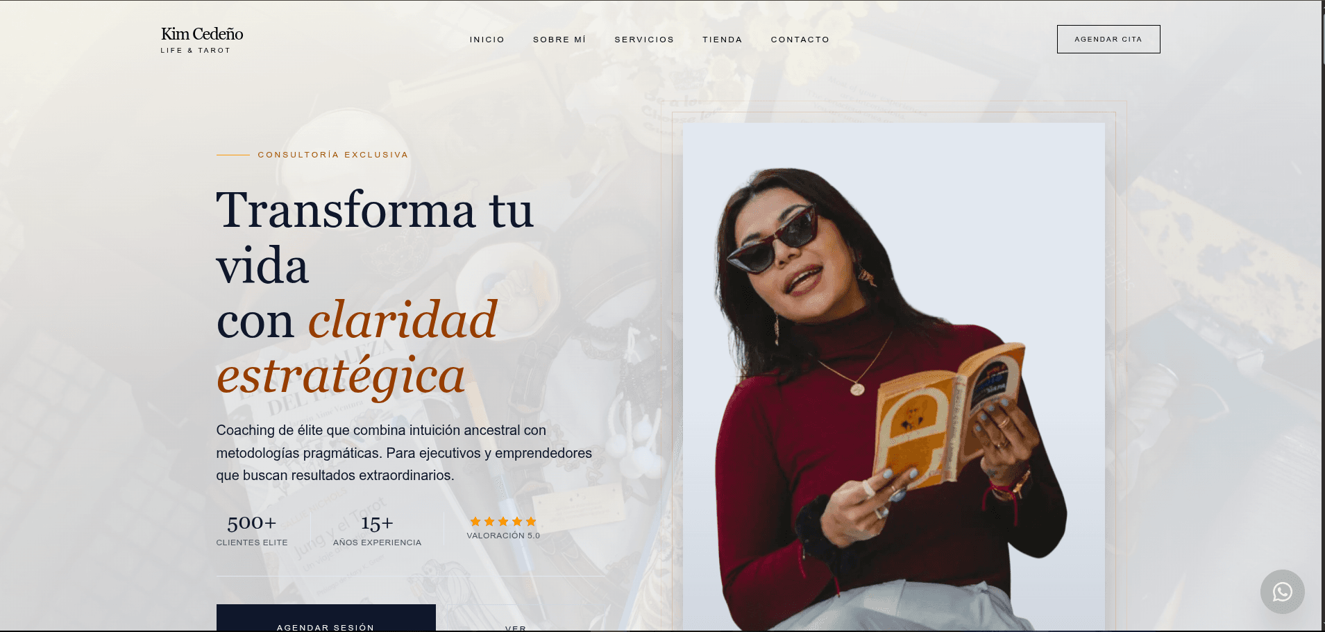 Captura del sitio Kim Cedeño