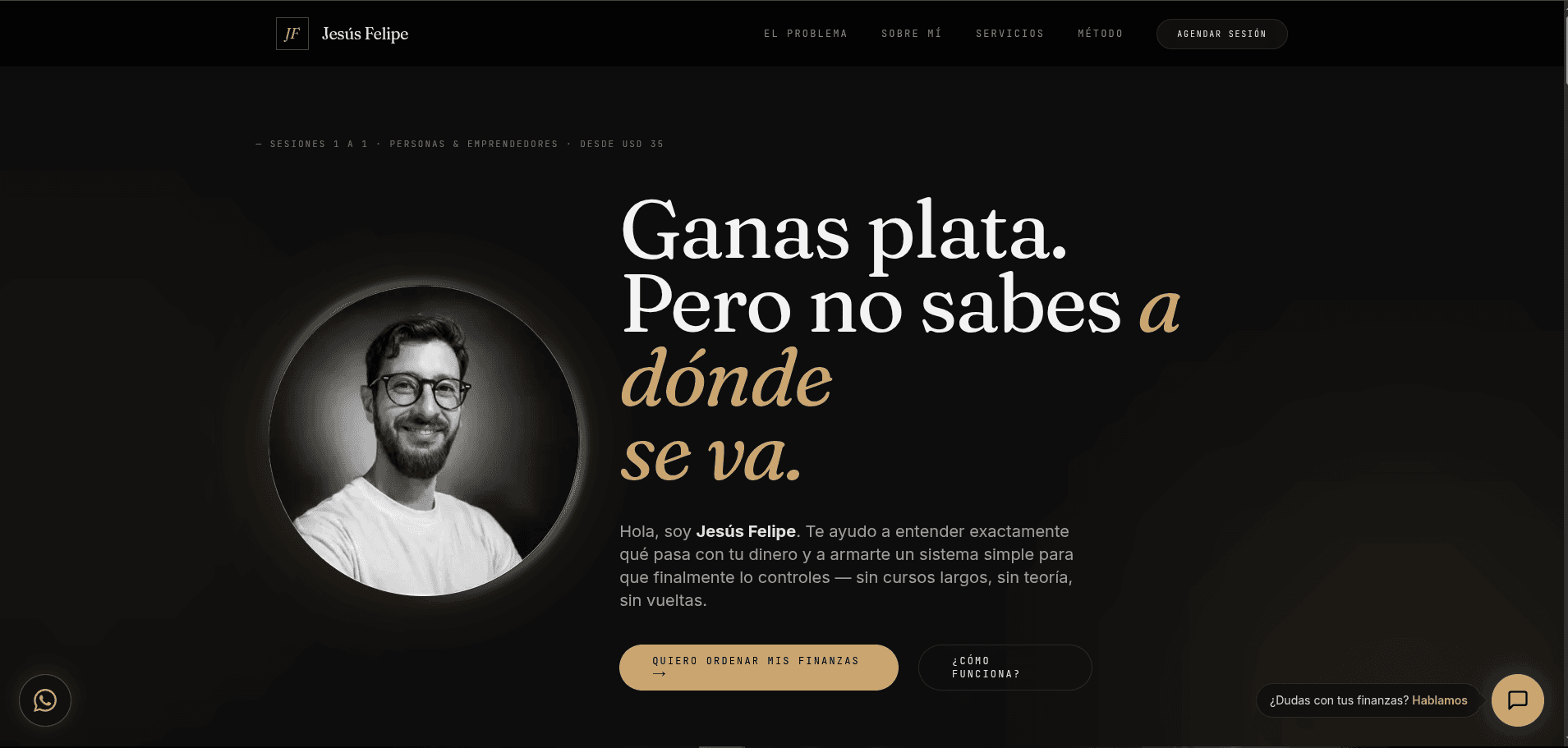 Captura del sitio Jesús Felipe